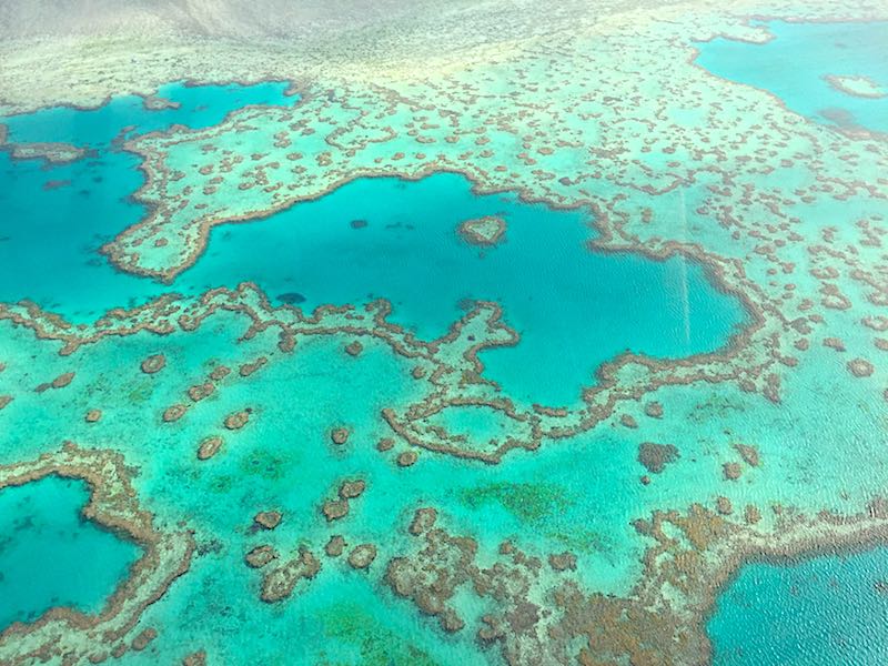 Great Barrier Reef Heart Reef from a helicopter image