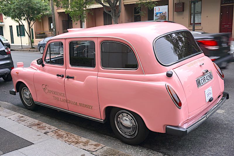 The Langham Sydney pink taxi image