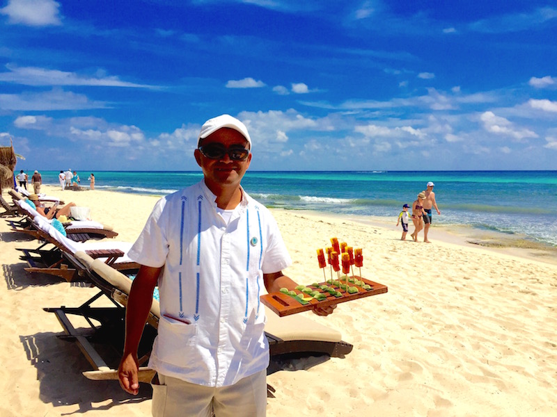 Viceroy Riviera Maya beach attendant